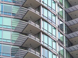 Preview wallpaper building, balconies, facade, glass, architecture