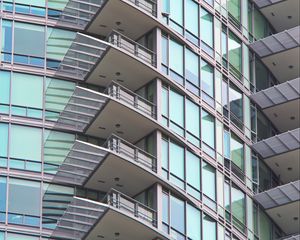 Preview wallpaper building, balconies, facade, glass, architecture