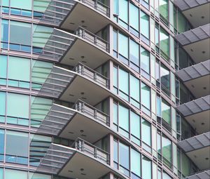 Preview wallpaper building, balconies, facade, glass, architecture