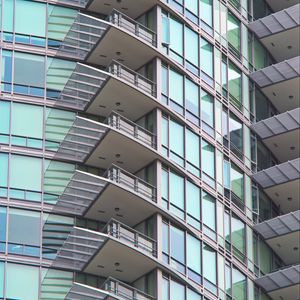 Preview wallpaper building, balconies, facade, glass, architecture