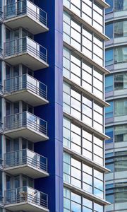 Preview wallpaper building, balconies, facade, glass, edges