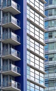 Preview wallpaper building, balconies, facade, glass, edges