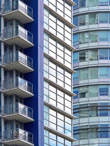 Preview wallpaper building, balconies, facade, glass, edges