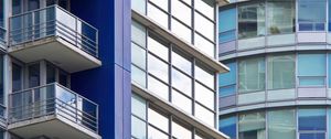 Preview wallpaper building, balconies, facade, glass, edges