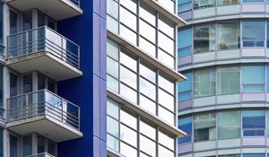 Preview wallpaper building, balconies, facade, glass, edges