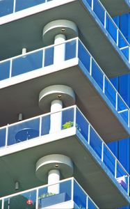 Preview wallpaper building, balconies, glass, edges