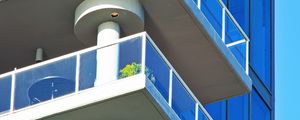 Preview wallpaper building, balconies, glass, edges