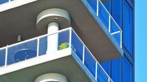 Preview wallpaper building, balconies, glass, edges