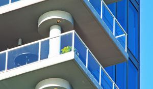 Preview wallpaper building, balconies, glass, edges