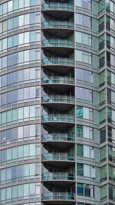 Preview wallpaper building, balconies, glass, architecture