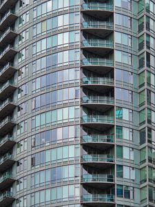 Preview wallpaper building, balconies, glass, architecture