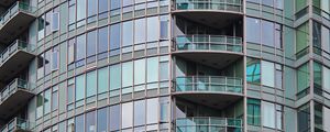 Preview wallpaper building, balconies, glass, architecture