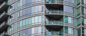 Preview wallpaper building, balconies, glass, architecture