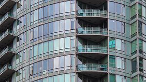 Preview wallpaper building, balconies, glass, architecture