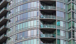 Preview wallpaper building, balconies, glass, architecture