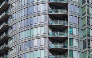 Preview wallpaper building, balconies, glass, architecture