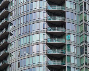 Preview wallpaper building, balconies, glass, architecture