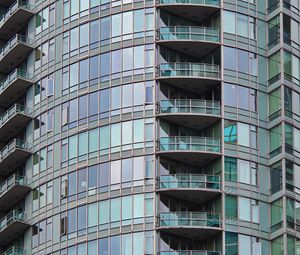 Preview wallpaper building, balconies, glass, architecture