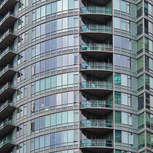 Preview wallpaper building, balconies, glass, architecture