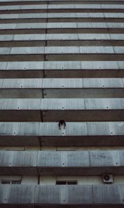 Preview wallpaper building, balconies, man, architecture, high-rise