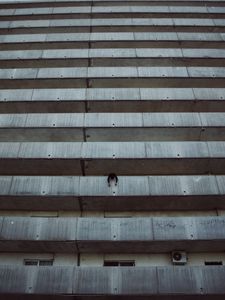 Preview wallpaper building, balconies, man, architecture, high-rise