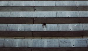 Preview wallpaper building, balconies, man, architecture, high-rise