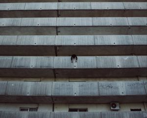 Preview wallpaper building, balconies, man, architecture, high-rise