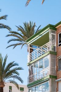 Preview wallpaper building, balconies, palm tree, sky