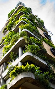 Preview wallpaper building, balconies, plant, architecture