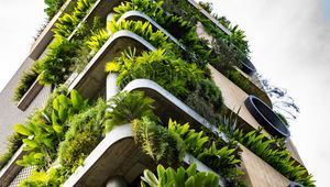 Preview wallpaper building, balconies, plant, architecture