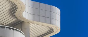 Preview wallpaper building, balconies, waves, white, architecture