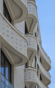 Preview wallpaper building, balconies, windows, facade, architecture, bricks