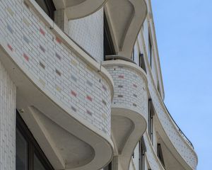 Preview wallpaper building, balconies, windows, facade, architecture, bricks