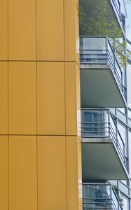 Preview wallpaper building, balconies, yellow