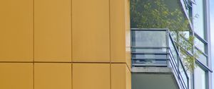 Preview wallpaper building, balconies, yellow
