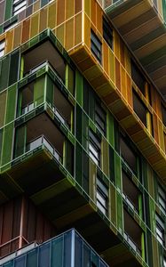 Preview wallpaper building, balcony, colorful