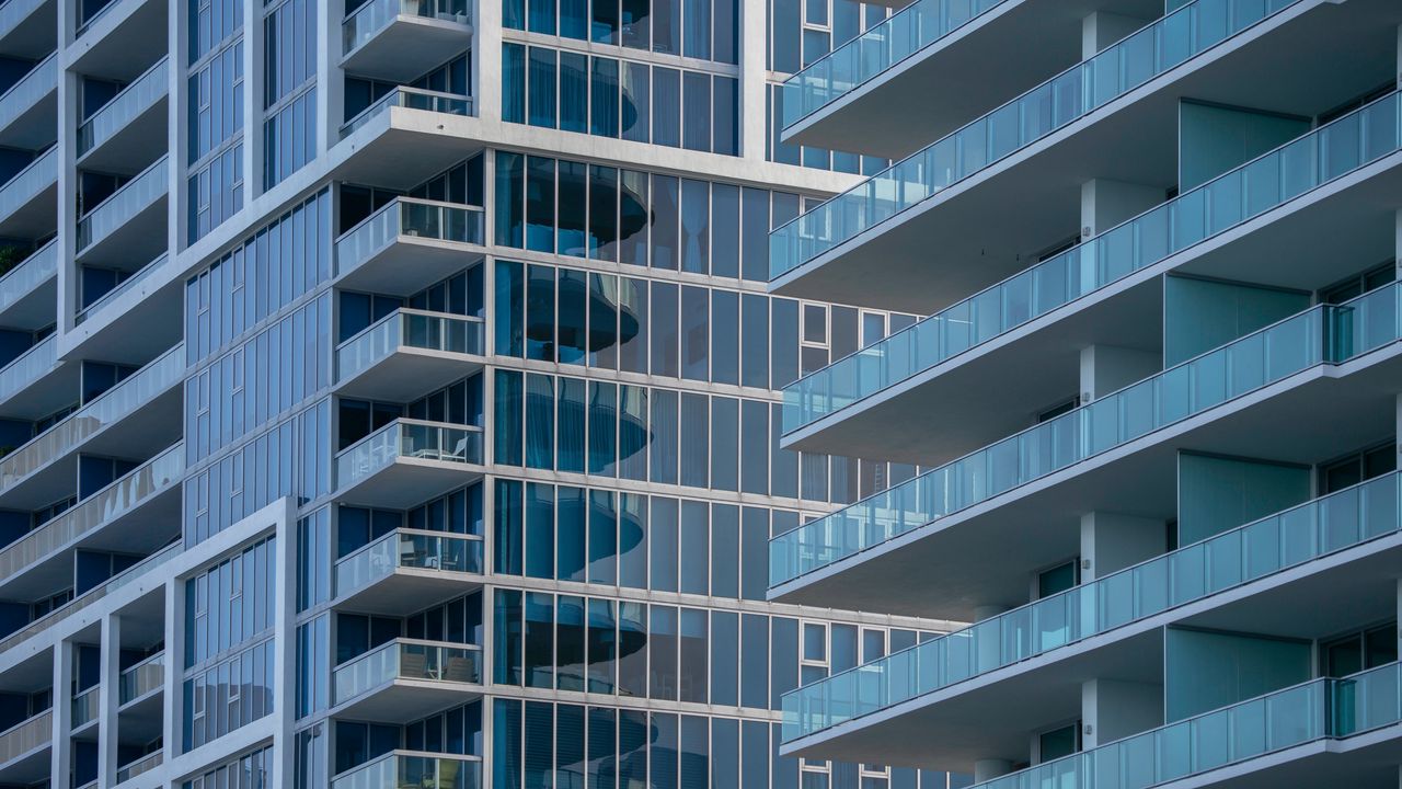 Wallpaper building, balcony, glass, facade, architecture