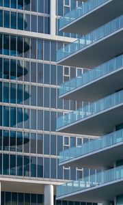 Preview wallpaper building, balcony, glass, facade, architecture