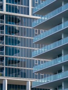 Preview wallpaper building, balcony, glass, facade, architecture