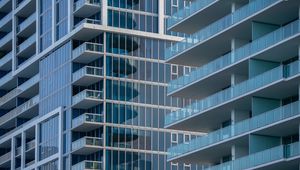 Preview wallpaper building, balcony, glass, facade, architecture