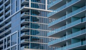 Preview wallpaper building, balcony, glass, facade, architecture