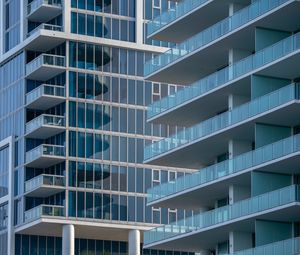 Preview wallpaper building, balcony, glass, facade, architecture