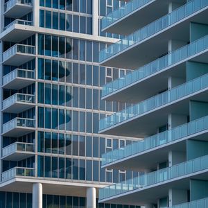 Preview wallpaper building, balcony, glass, facade, architecture