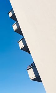 Preview wallpaper building, balcony, sky, blue