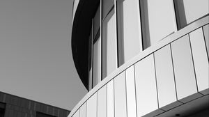 Preview wallpaper building, black and white, facade, architecture
