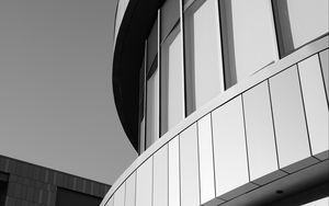 Preview wallpaper building, black and white, facade, architecture