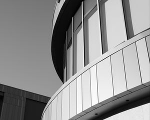 Preview wallpaper building, black and white, facade, architecture