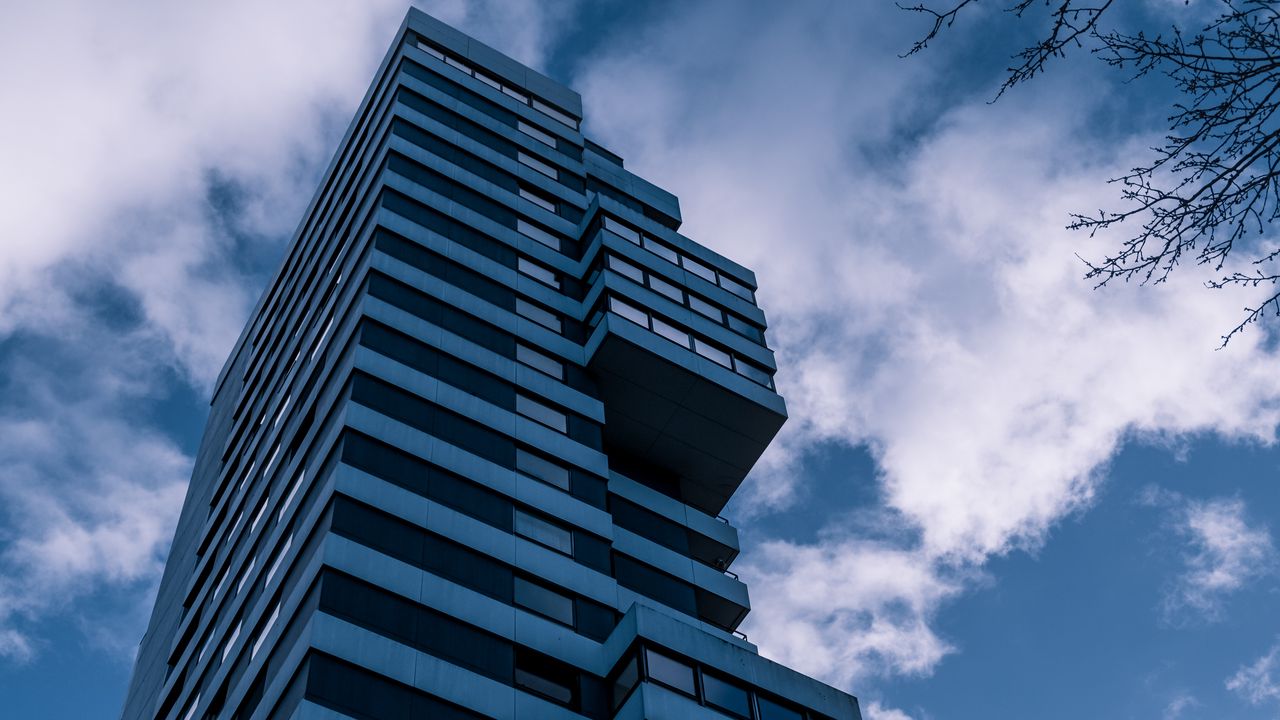 Wallpaper building, blocks, windows, facade, architecture