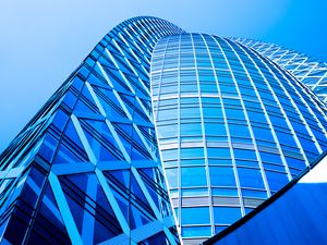 Preview wallpaper building, blue, facade, architecture