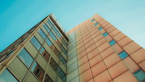 Preview wallpaper building, bottom view, architecture, facade